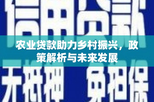 崇州农业贷款助力乡村振兴，政策解析与未来发展