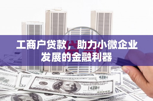 玉环工商户贷款，助力小微企业发展的金融利器