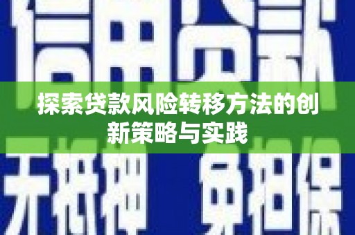 兴宾探索贷款风险转移方法的创新策略与实践